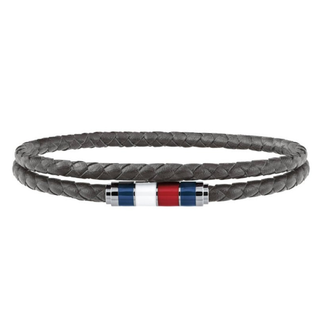 Tommy Hilfiger férfi karkötő, Casual Core szürke bőrszíjas THJ2790057