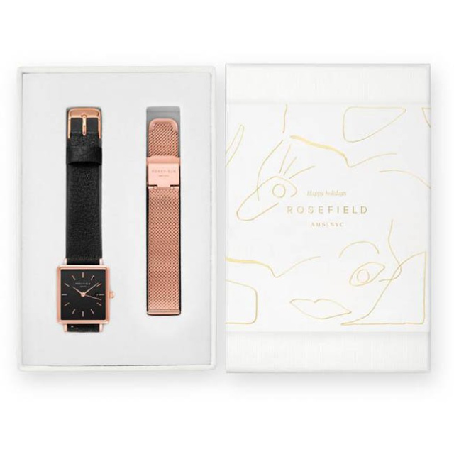 Rosefield Boxy Rose női óra ajándék szíjjal