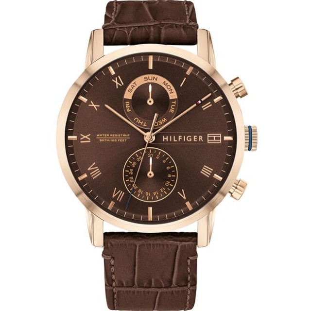 Tommy Hilfiger férfi karóra, Kane barna bőrszíjas TH1710400
