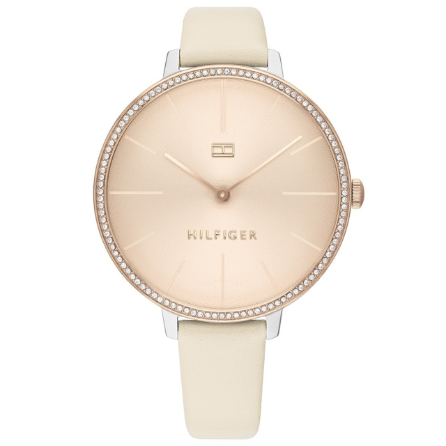 Tommy Hilfiger női karóra, Kelly krémszínű bőrszíjas TH1782111