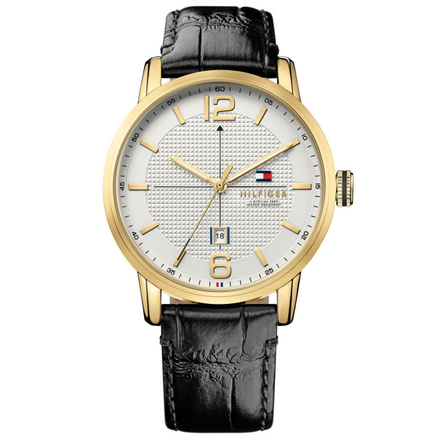 Tommy Hilfiger férfi karóra, George fekete bőrszíjas TH1791218