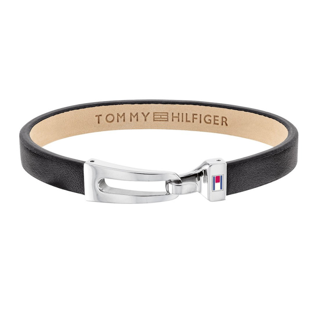 Tommy Hilfiger férfi karkötő, Casual Core fekete bőrszíjas THJ2790052