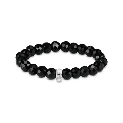Thomas Sabo női karkötő ovális obszidián gyöngyökkel