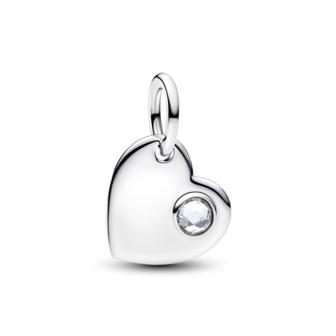 Pandora Április gravírozható szív áttetsző köves függő charm