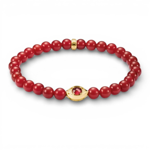 Thomas Sabo piros gyöngyös aranyozott védelmező szem karkötő