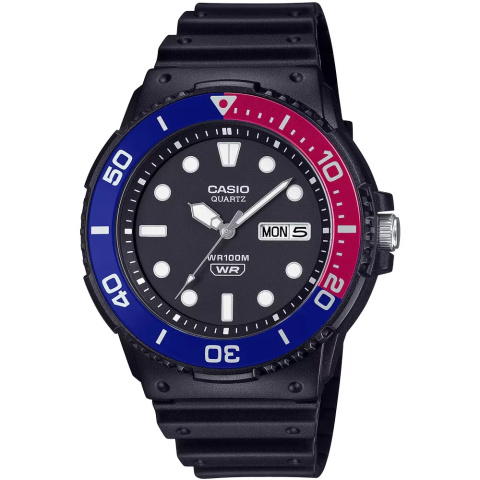 Casio Timeless Collection kék-piros lünettás férfi karóra MRW-230H-1E2VEF