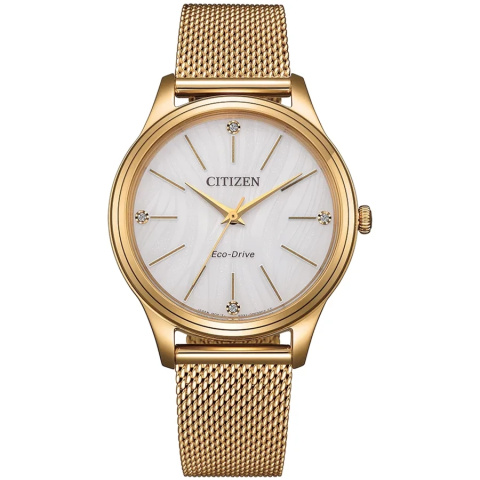 Citizen Elegance Lady sárga arany színű Eco-Drive női karóra EM1222-87A
