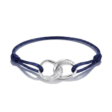 Thomas Sabo "Together" sötétkék textil karkötő fehér cirkóniával