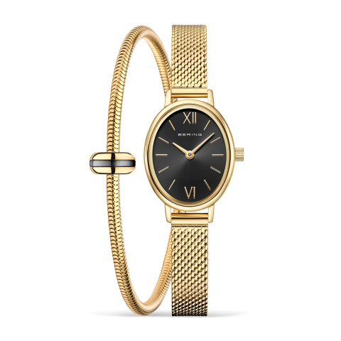 Bering Classic sárga arany színű női karóra és karkötő szett 11020-332-GWP