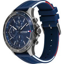 Tommy Hilfiger férfi karóra, Bank sötétkék szilikon szíjas TH1791721