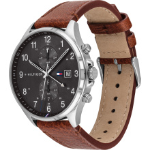 TOMMY HILFIGER FÉRFI KARÓRA, West barna bőrszíjas TH1791710