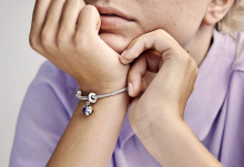 Pandora Moments Kék bolygó ezüst függő charm