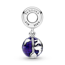 Pandora Moments Kék bolygó ezüst függő charm