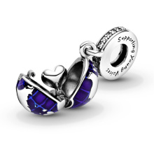 Pandora Moments Kék bolygó ezüst függő charm