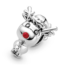 Pandora Moments Piros orrú rénszarvas ezüst charm