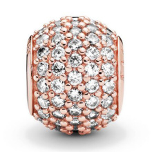 Pandora Moments pavé gömb rozé charm