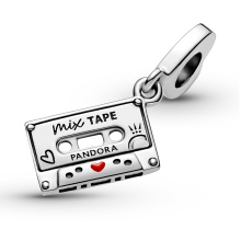 Pandora Moments Vintage kazetta függő ezüst charm
