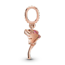 Pandora Moments Rózsavirág függő rozé arany charm