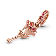 Pandora Moments Rózsavirág függő rozé arany charm