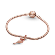 Pandora Moments Rózsavirág függő rozé arany charm