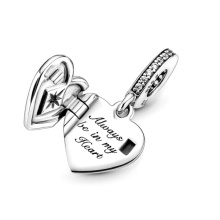 Pandora Moments Nyitható szív ezüst charm