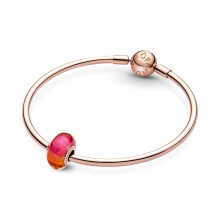 Pandora Moments Csillogó naplemente muránói üveg rozé arany charm