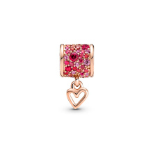 Pandora Moments rozé arany charm