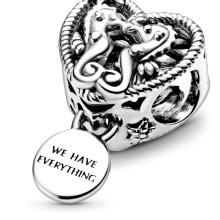 Pandora Moments Csikóhal szív ezüst charm