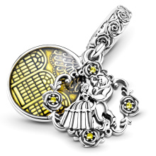 Pandora Moments Disney Táncoló Szépség és Szörnyeteg ezüst függő charm