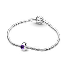 Pandora Moments Lila kerek szoliter ezüst klip charm