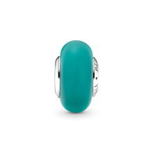 Pandora Moments Matt zöld muranói ezüst üveg charm