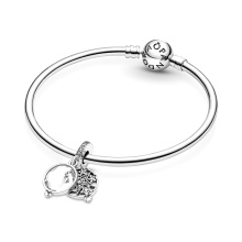 Pandora Moments Nagyított csillag dupla ezüst függő charm