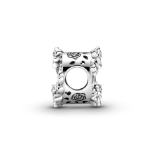 Pandora Moments Nyitott szív és rózsavirágok ezüst charm