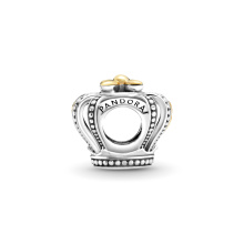 Pandora Moments Kéttónusó fenséges korona ezüst charm
