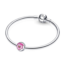 Pandora Moments Rózsaszín árvácska ezüst klip charm