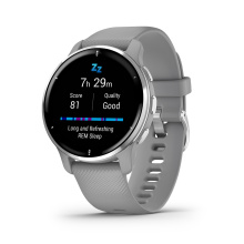 Garmin okosóra Venu 2 Plus púderszürke ezüst kerettel