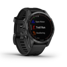 Garmin okosóra Fenix 7S Solar szürke, fekete szilikon szíjjal