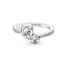 Pandora Dupla szív szikrázó Ezüst Gyűrű