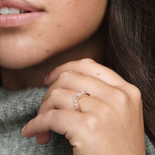 PANDORA aranyozott Szikrázó navett dupla kívánság gyűrű