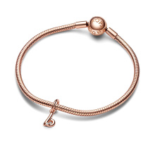 Pandora Moments B betű függő Rozé arany Charm