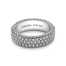 Pandora Timeless Pavé háromsoros Ezüst Gyűrű
