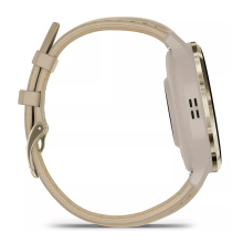 Garmin Venu 3S Franciaszürke / Krémarany bőr szíj okosóra