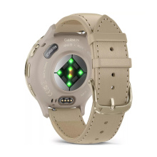 Garmin Venu 3S Franciaszürke / Krémarany bőr szíj okosóra