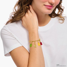 Thomas Sabo x HARIBO aranyozott sárga gumimaci női charm