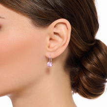 Thomas Sabo ezüst női fülbevaló rózsaszín cirkóniával