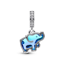 Pandora kék muranói üveg elefánt függő charm 