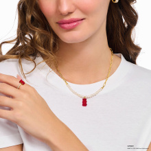 Thomas Sabo x HARIBO piros gumimaci & gyöngy aranyozott női nyaklánc