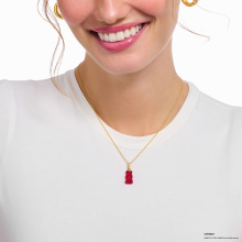 Thomas Sabo x HARIBO piros gumimaci aranyozott női nyaklánc