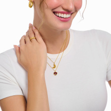 Thomas Sabo aranyozott női nyaklánc croissant medállal
