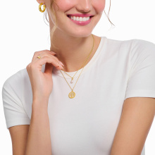 Thomas Sabo aranyozott női nyaklánc gyöngy medállal